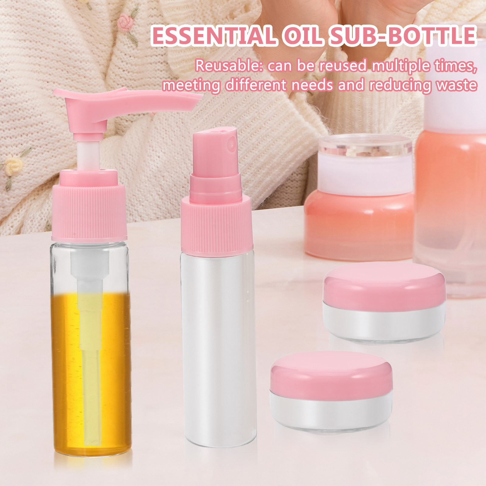 Misting Bottle Fine - 1Set Compact Travel Bottle Set Reusable